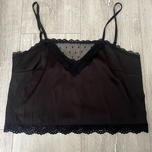 Brandy Melville Black Lace Trim Top
